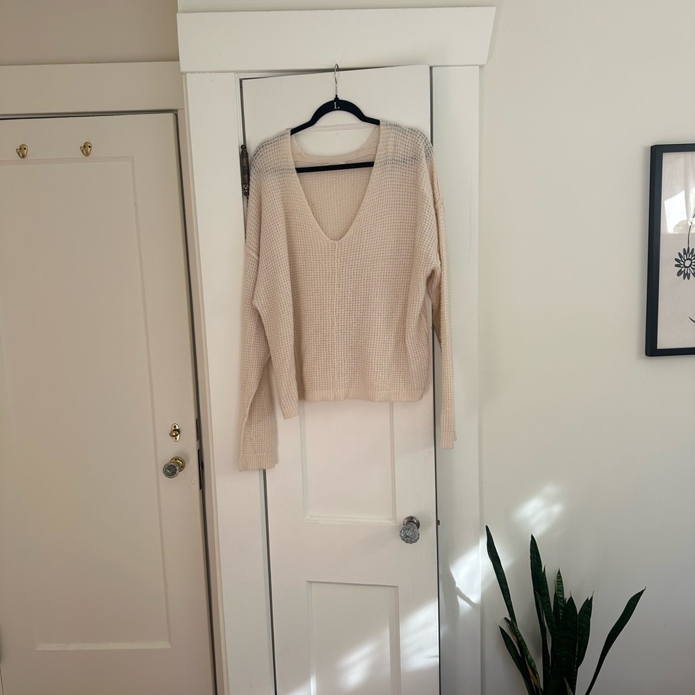 By Together Cream V-Neck Sweater